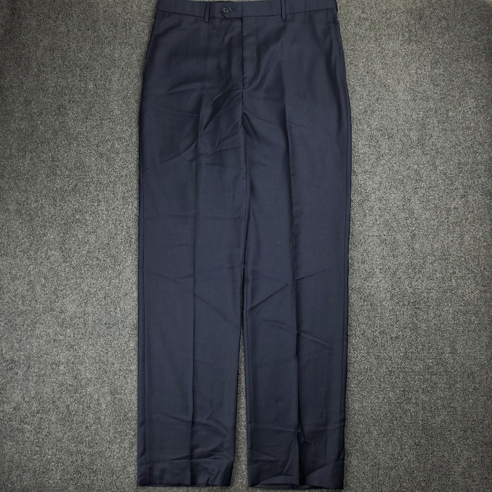 Coppley Wool Dress Pants Mens 36T Tall 36x36 Formal 130s Slacks Navy Blue